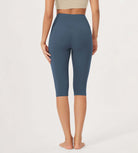 ODLEX 2-Pack 14" High Waist Knee Length Workout Athletic Running Capris Leggings - ododos