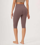 ODLEX 2-Pack 14" High Waist Knee Length Workout Athletic Running Capris Leggings - ododos