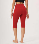 ODLEX 2-Pack 14" High Waist Knee Length Workout Athletic Running Capris Leggings - ododos