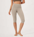 ODLEX 2-Pack 14" High Waist Knee Length Workout Athletic Running Capris Leggings - ododos