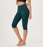 ODLEX 14" High Waist Knee Length Workout Athletic Running Capris Leggings - ododos