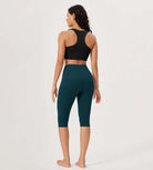ODLEX 14" High Waist Knee Length Workout Athletic Running Capris Leggings - ododos