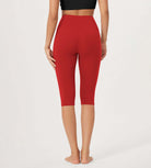 ODLEX 14" High Waist Knee Length Workout Athletic Running Capris Leggings - ododos