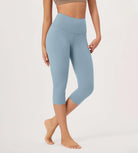 ODLEX 2-Pack 19" High Waist Knee Length Workout Athletic Running Capris Leggings - ododos