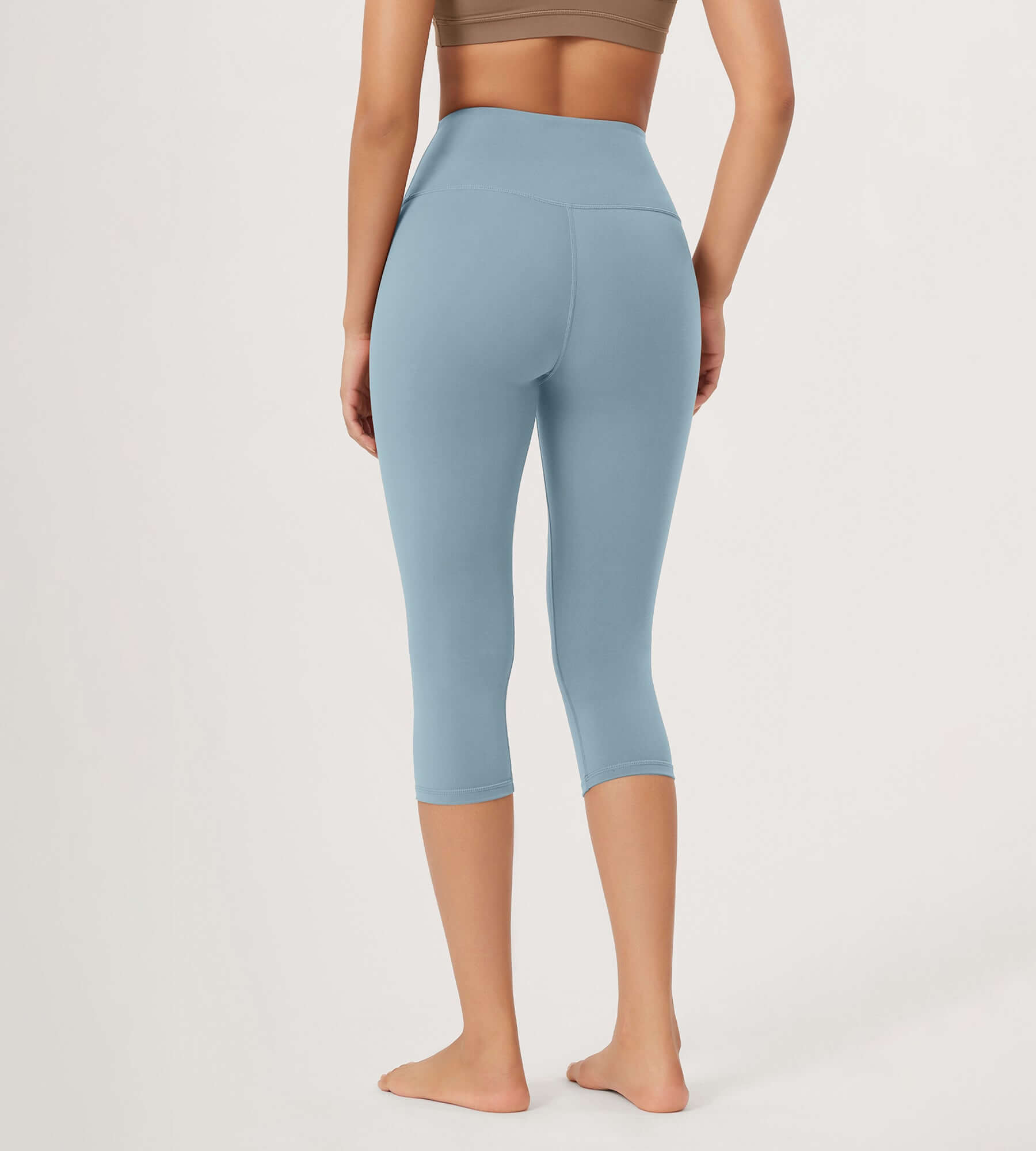 ODLEX 2-Pack 19" High Waist Knee Length Workout Athletic Running Capris Leggings - ododos