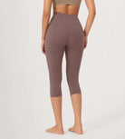 ODLEX 2-Pack 19" High Waist Knee Length Workout Athletic Running Capris Leggings - ododos