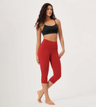 ODLEX 2-Pack 19" High Waist Knee Length Workout Athletic Running Capris Leggings - ododos