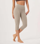 ODLEX 2-Pack 19" High Waist Knee Length Workout Athletic Running Capris Leggings - ododos