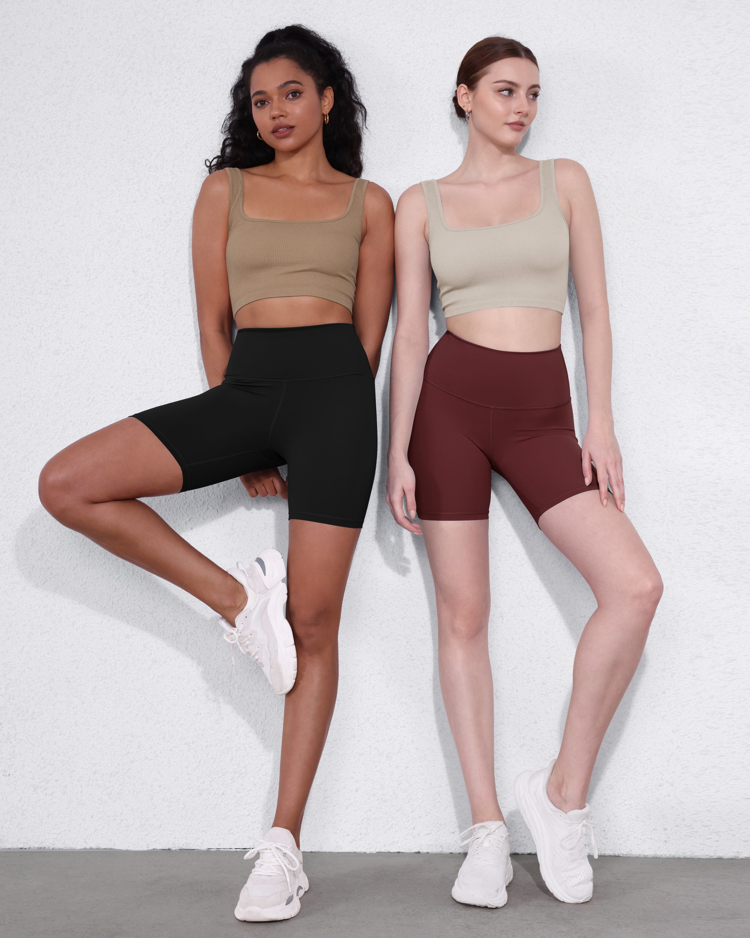 2-Pack 6" High Waist Workout Shorts - ododos