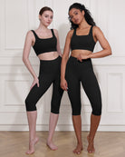 ODCLOUD 2-Pack High Waist Yoga Capris - Knee Length - ododos