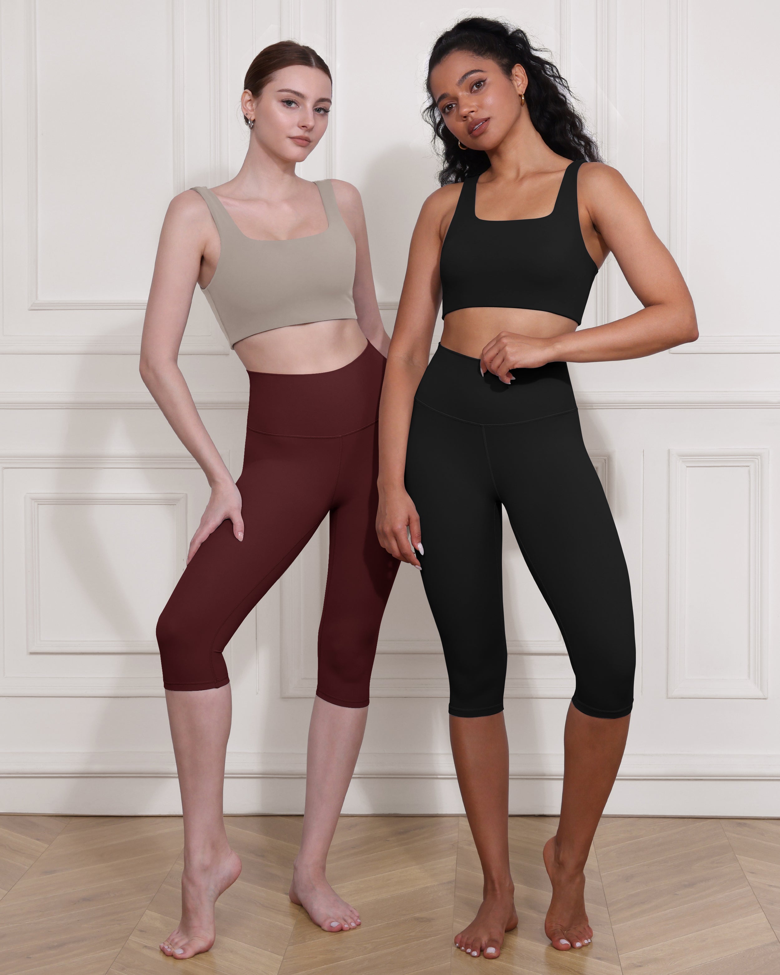 ODCLOUD 2-Pack High Waist Yoga Capris - Knee Length - ododos