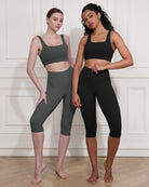 ODCLOUD 2-Pack High Waist Yoga Capris - Knee Length - ododos