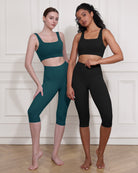 ODCLOUD 2-Pack High Waist Yoga Capris - Knee Length - ododos