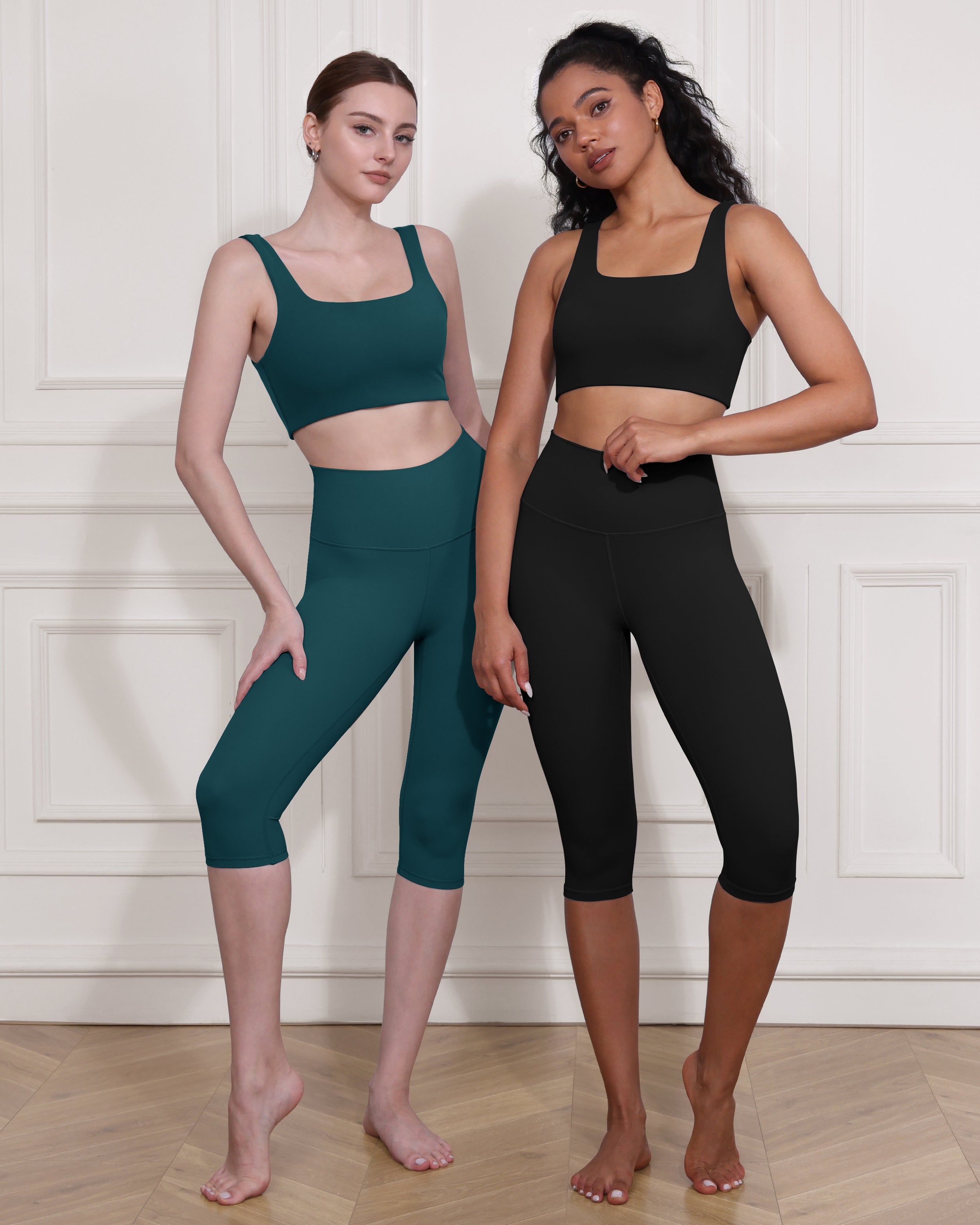 ODCLOUD 2-Pack High Waist Yoga Capris - Knee Length - ododos