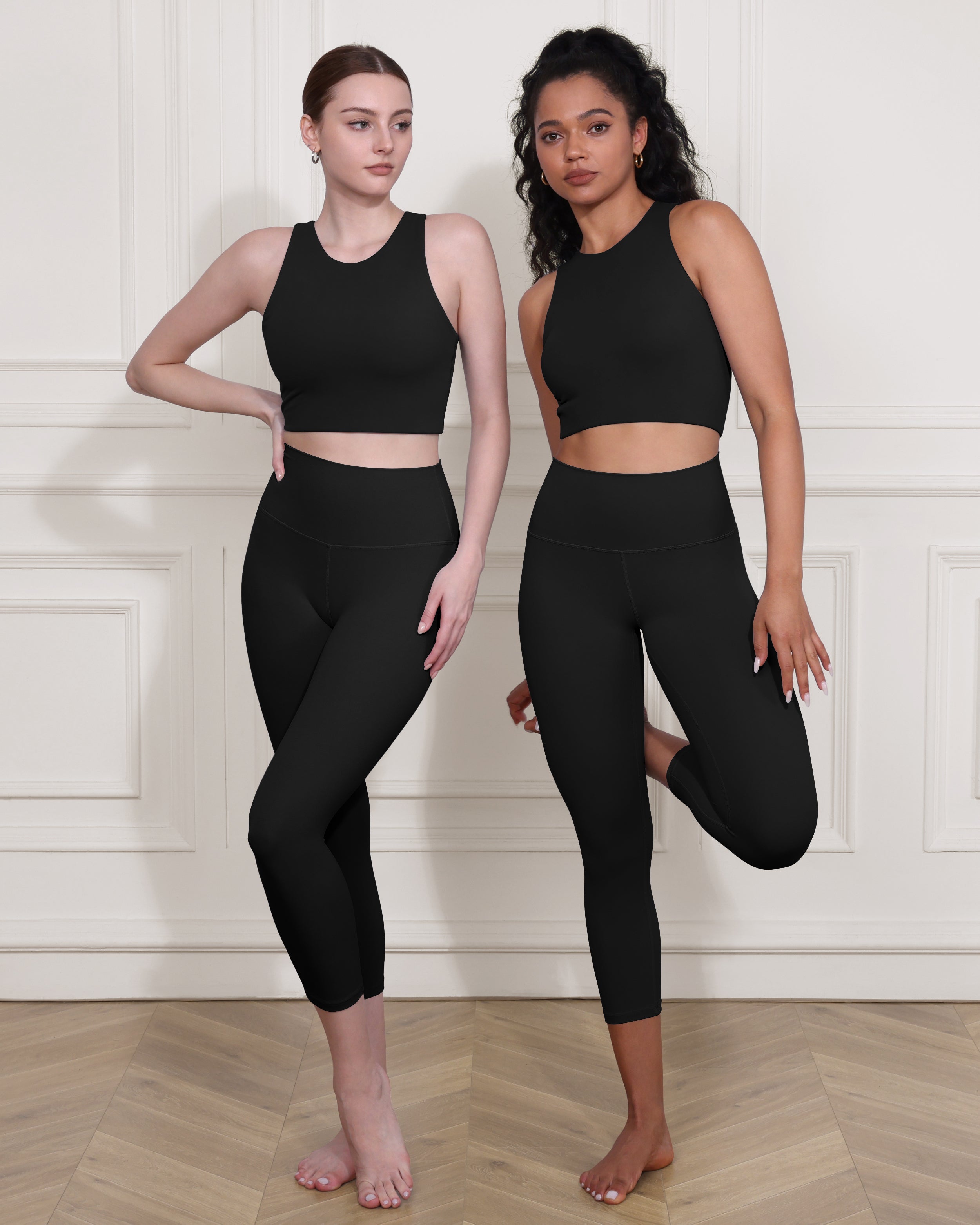 ODCLOUD 2-Pack High Waist Yoga Capris - Calf Length - ododos