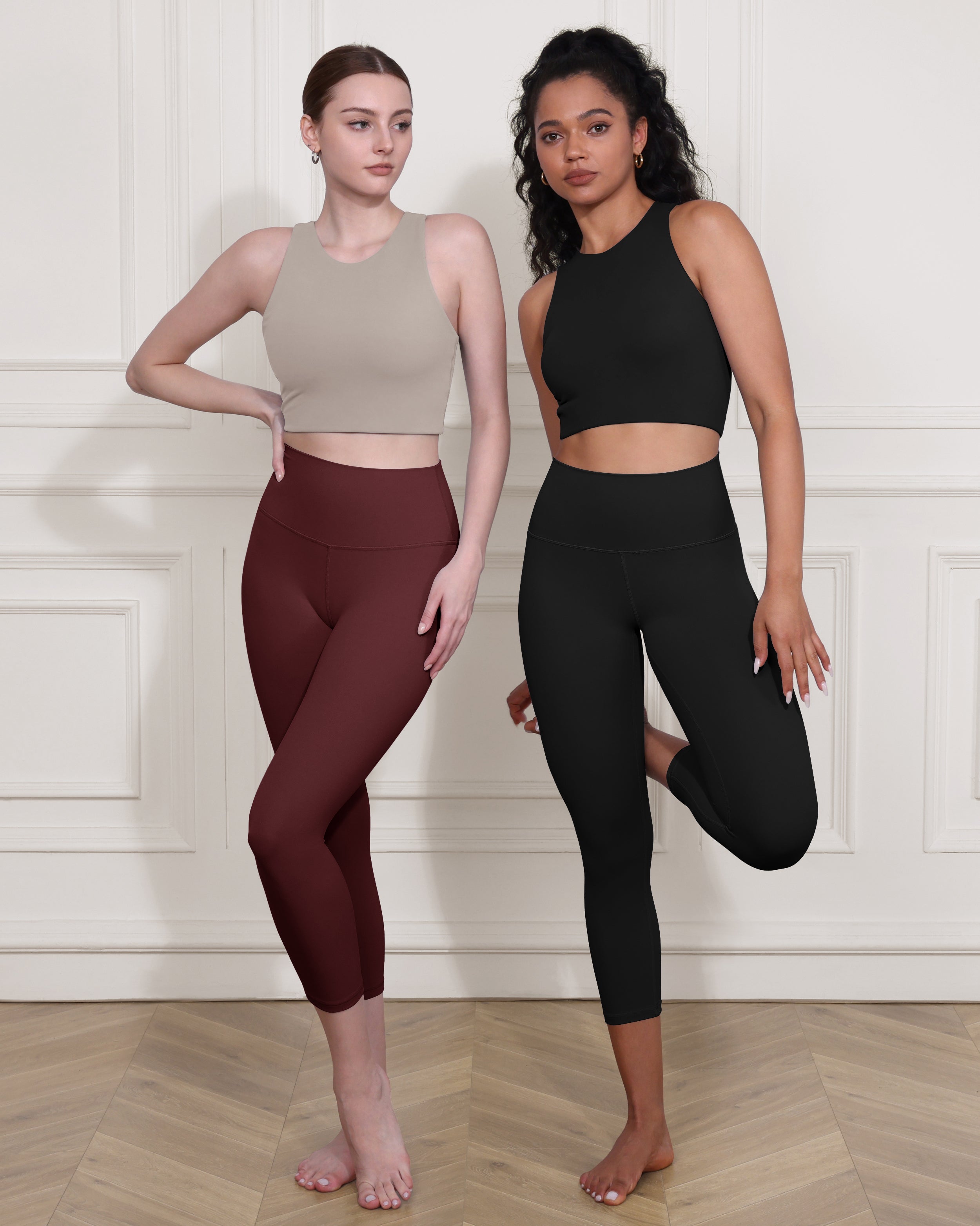 ODCLOUD 2-Pack High Waist Yoga Capris - Calf Length - ododos