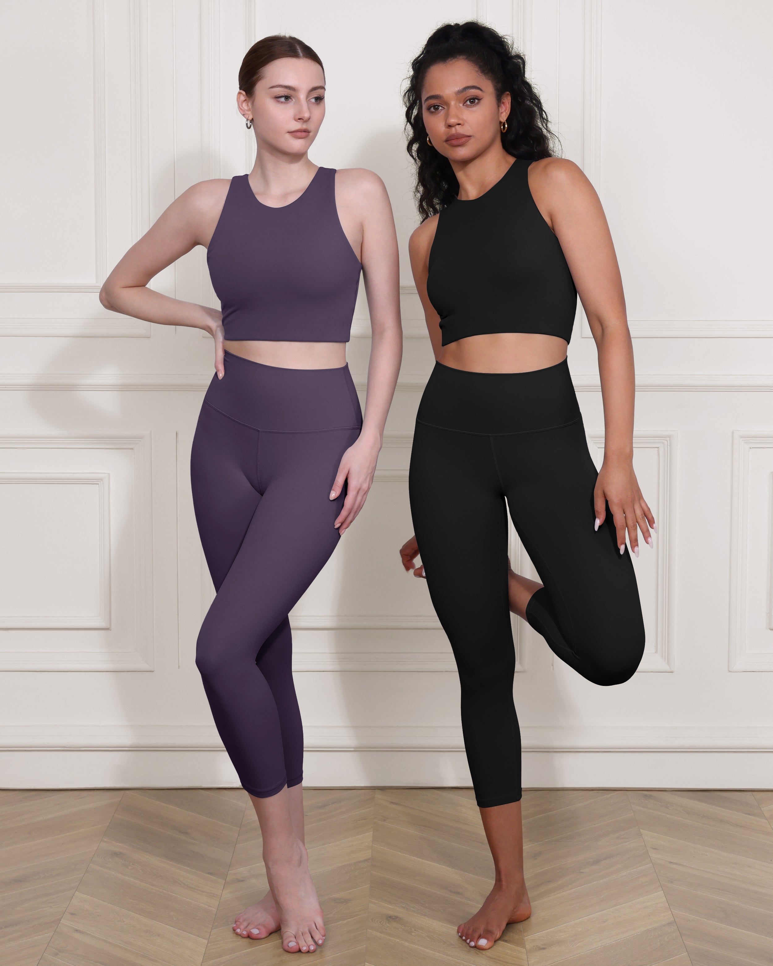 ODCLOUD 2-Pack High Waist Yoga Capris - Calf Length - ododos