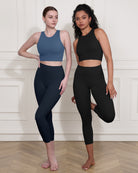 ODCLOUD 2-Pack High Waist Yoga Capris - Calf Length - ododos