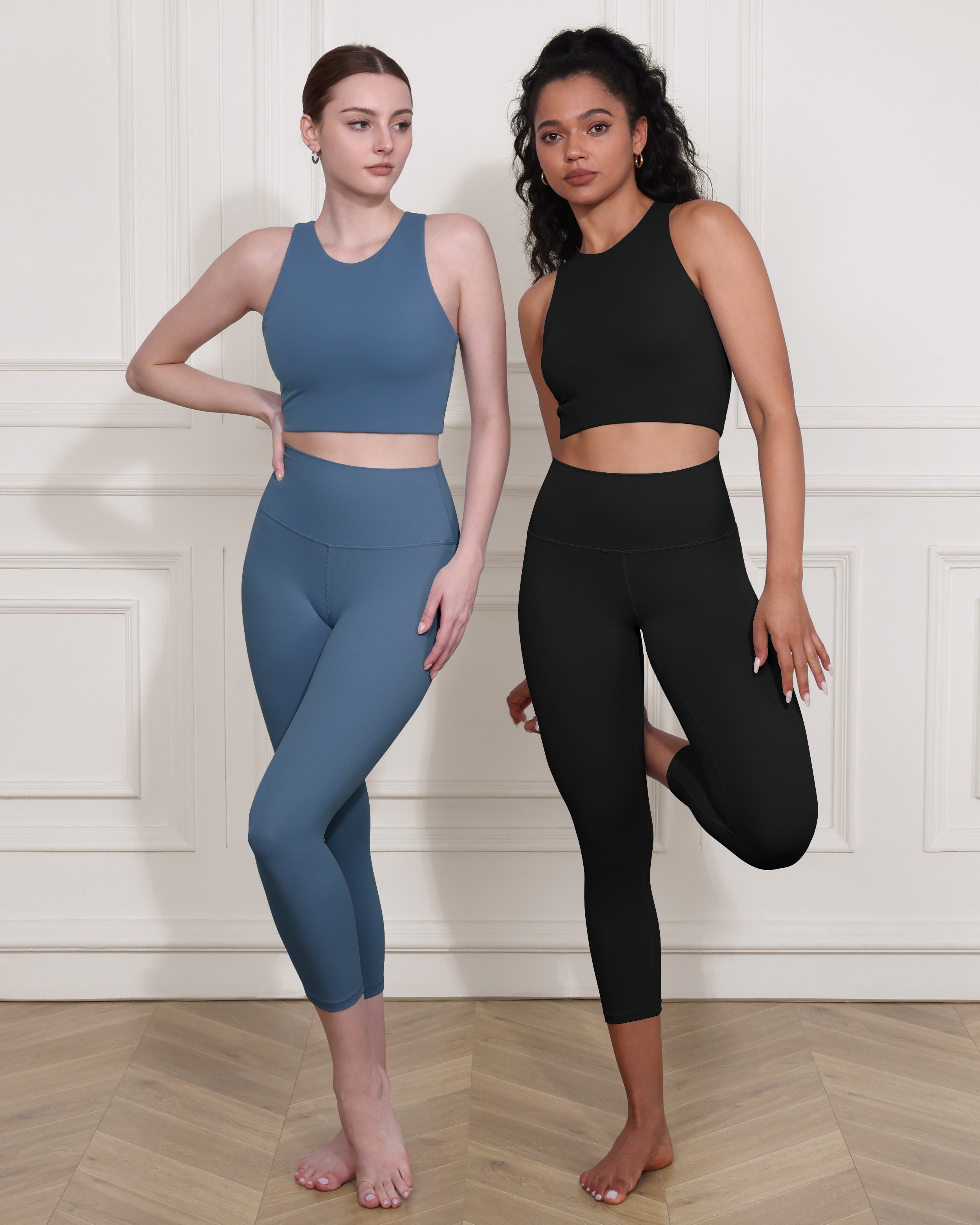 ODCLOUD 2-Pack High Waist Yoga Capris - Calf Length - ododos