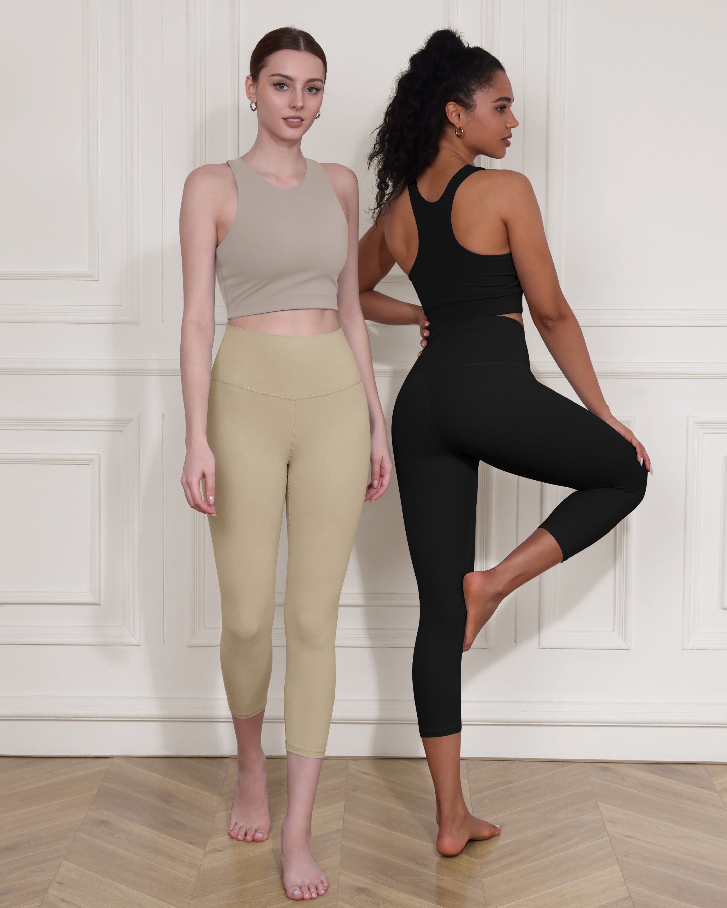 ODCLOUD 2-Pack High Waist Yoga Capris - Calf Length - ododos