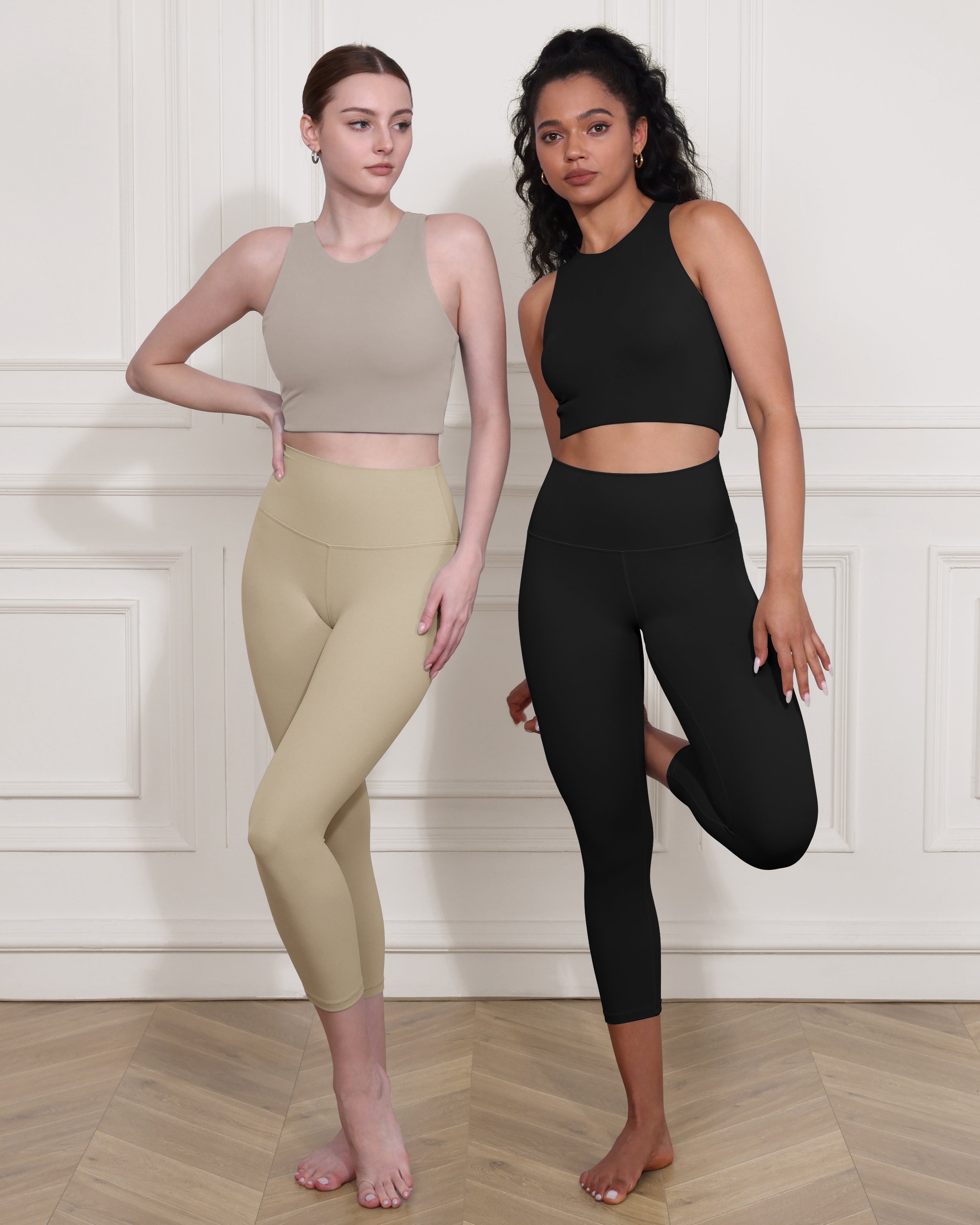 ODCLOUD 2-Pack High Waist Yoga Capris - Calf Length - ododos