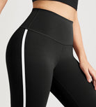 25" ODCLOUD High Waist Yoga Pants Leggings for Women with white side-piping - ododos