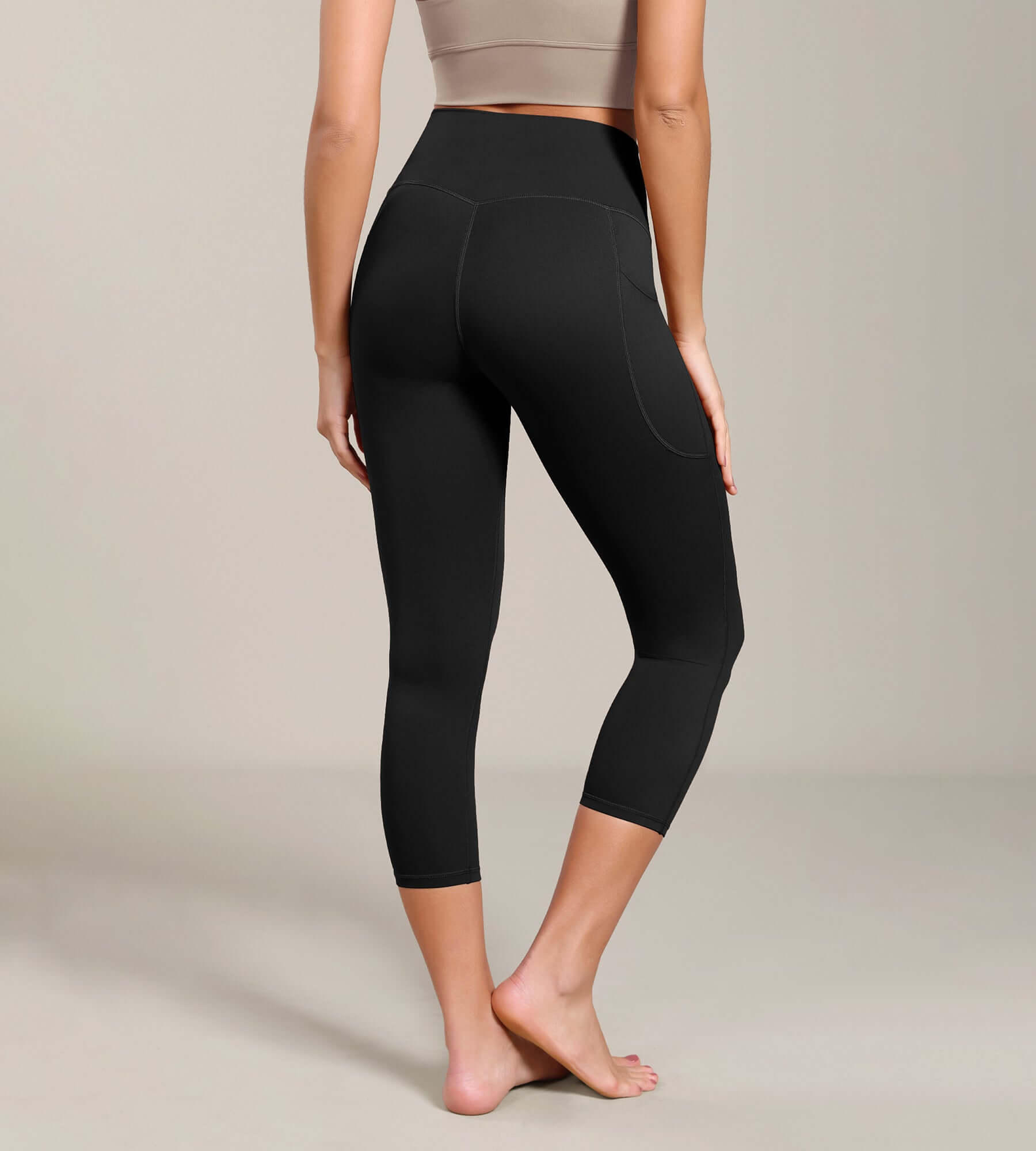 Odcloud Lounge Yoga 21" High Waist Capris Leggings with Pockets - ododos