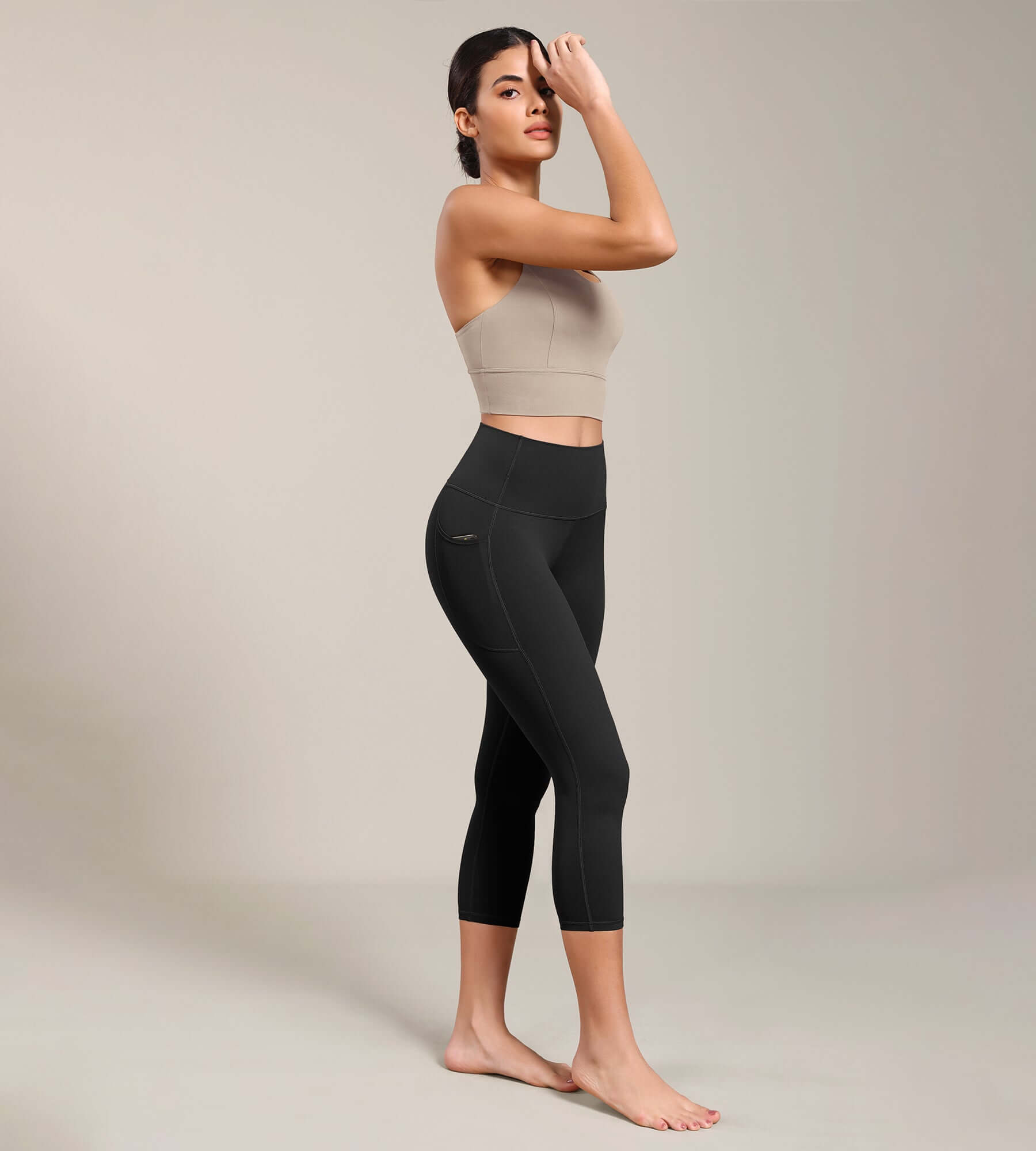 Odcloud Lounge Yoga 21" High Waist Capris Leggings with Pockets - ododos