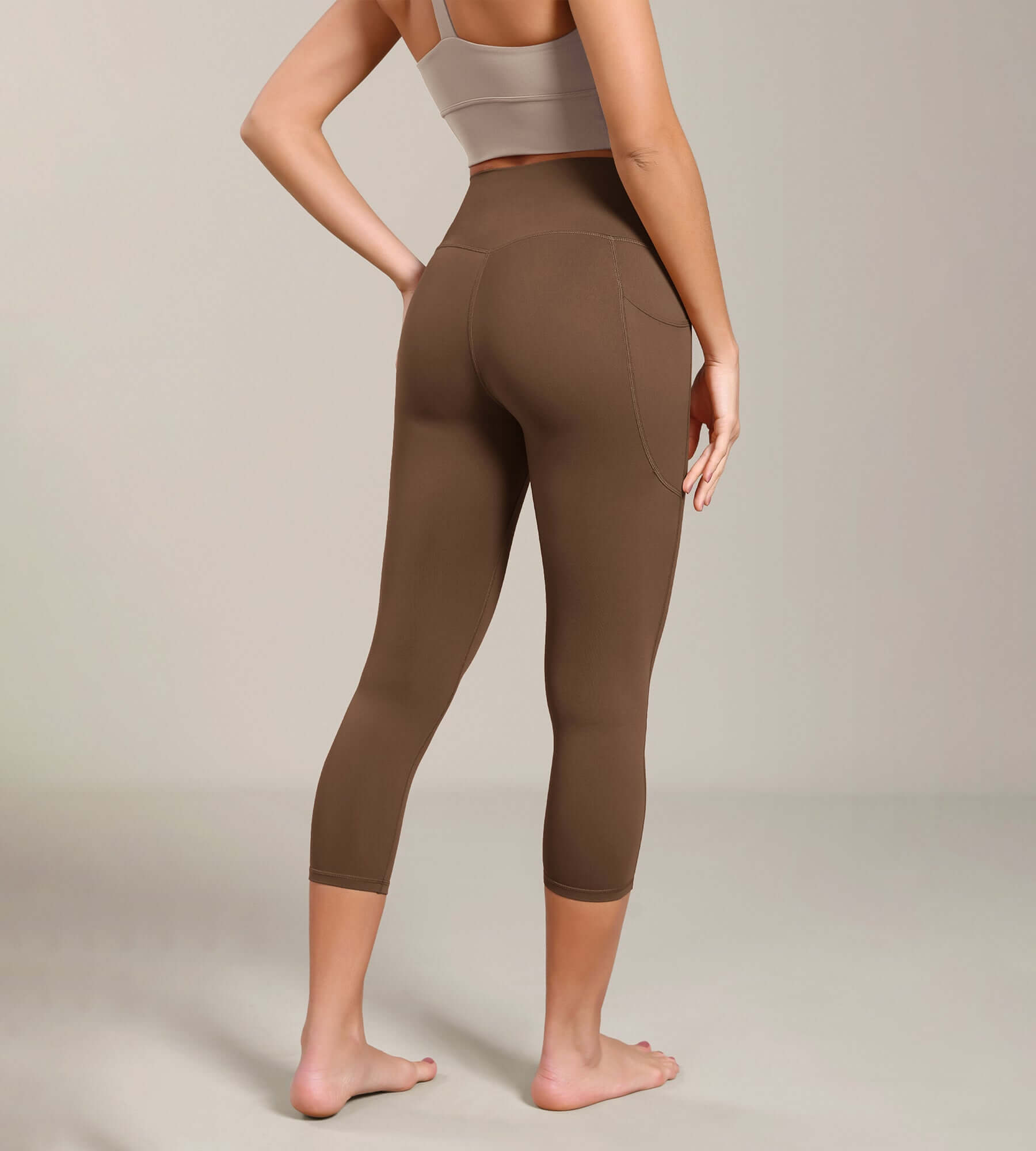 Odcloud Lounge Yoga 21" High Waist Capris Leggings with Pockets - ododos