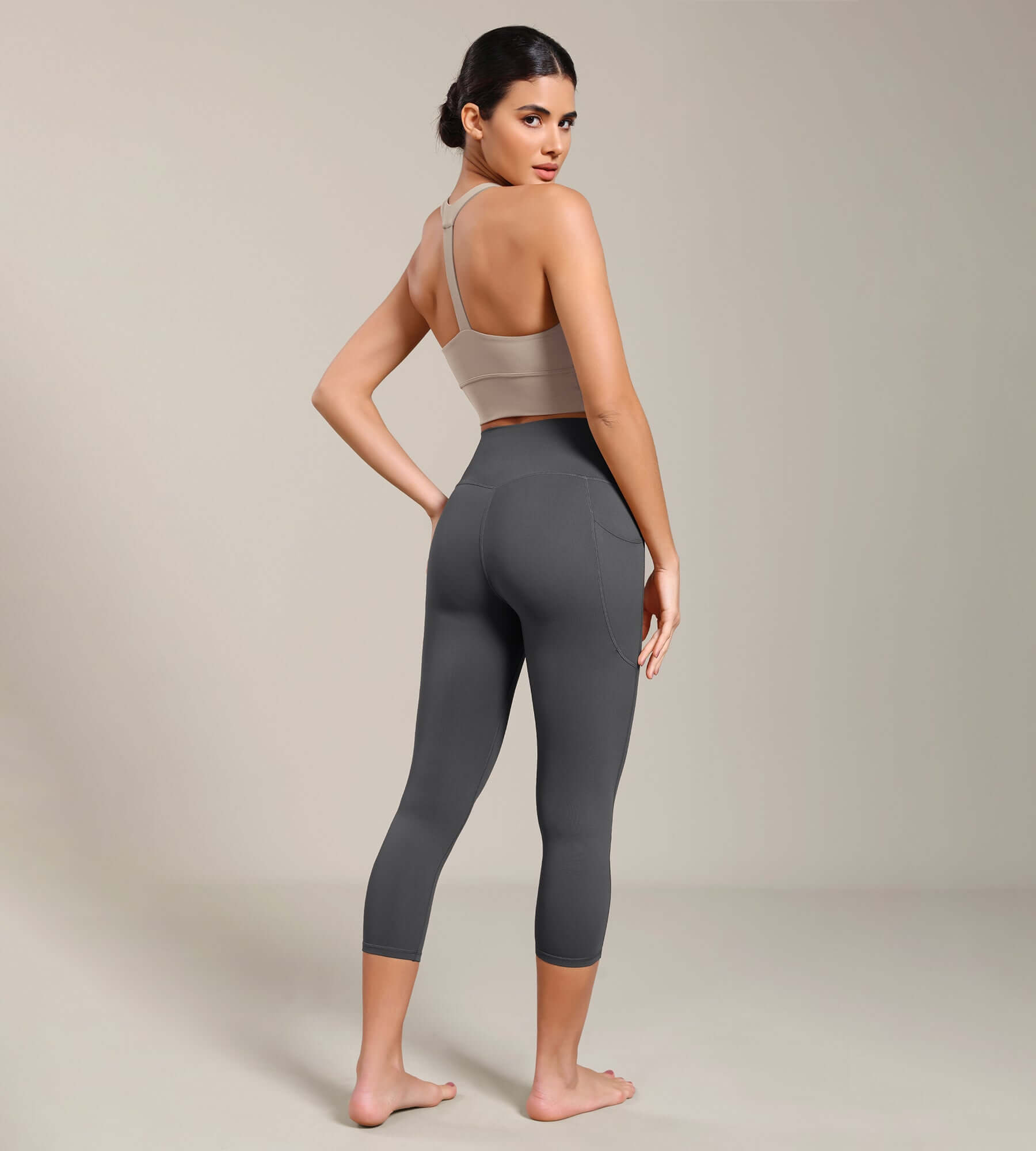 Odcloud Lounge Yoga 21" High Waist Capris Leggings with Pockets - ododos