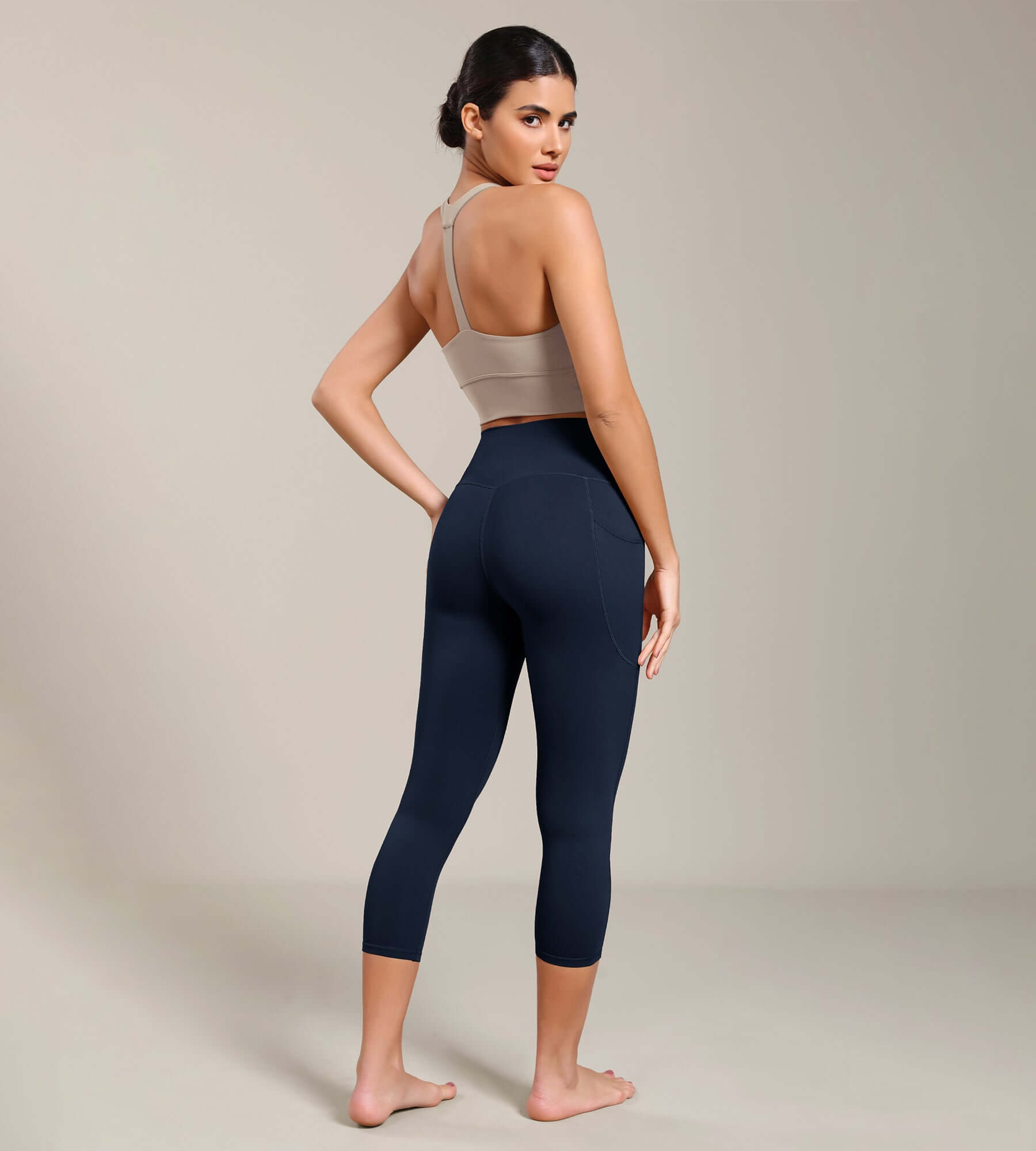 Odcloud Lounge Yoga 21" High Waist Capris Leggings with Pockets - ododos