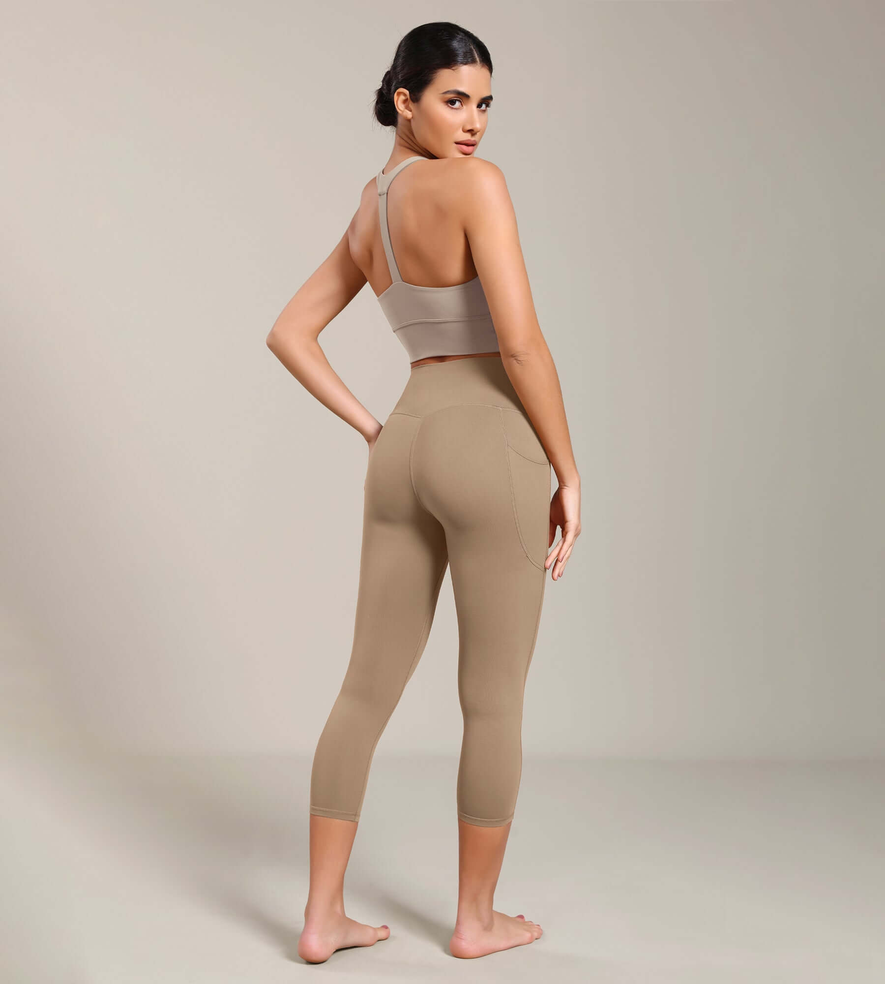 Odcloud Lounge Yoga 21" High Waist Capris Leggings with Pockets - ododos