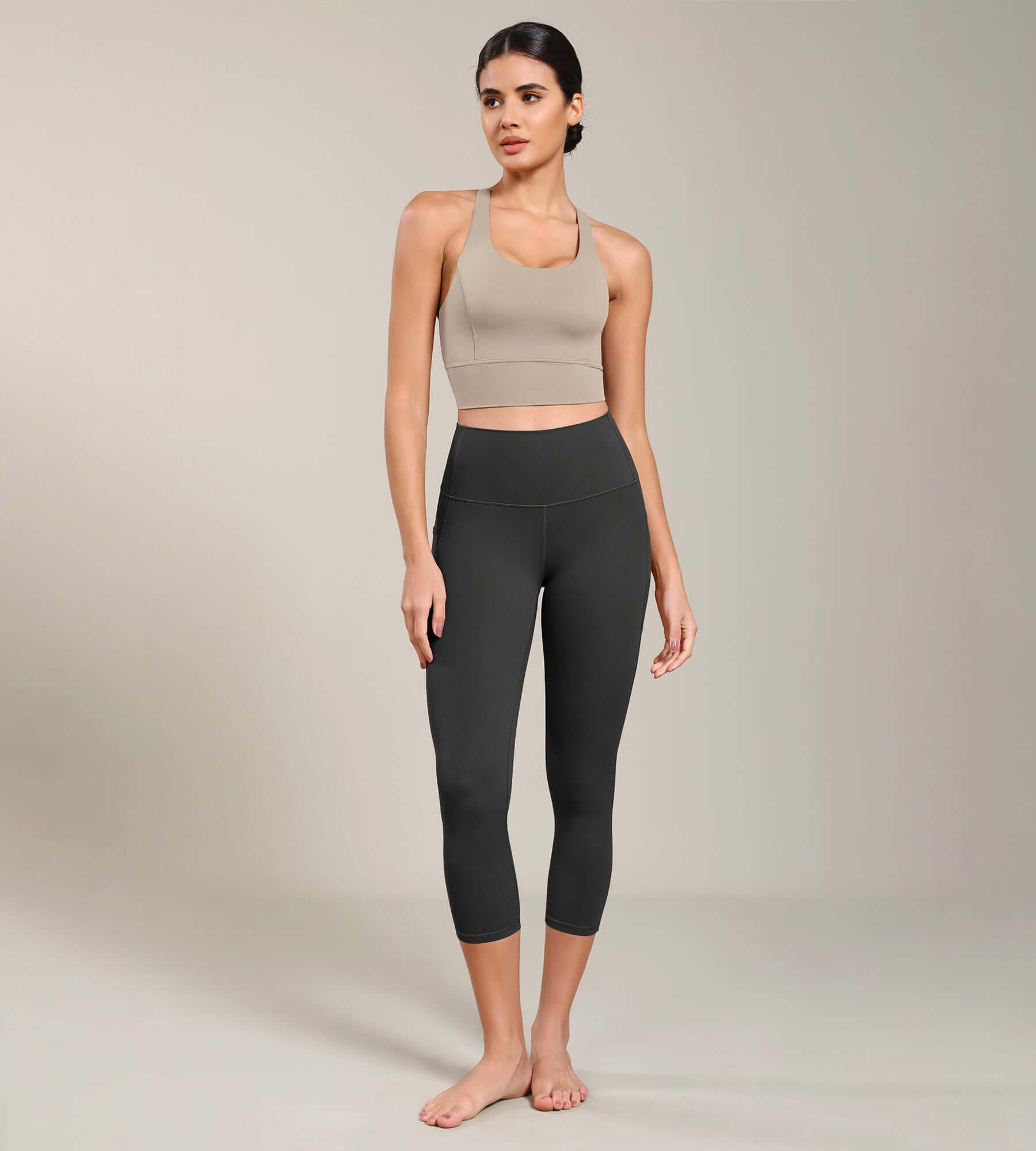 Odcloud Lounge Yoga 21" High Waist Capris Leggings with Pockets - ododos