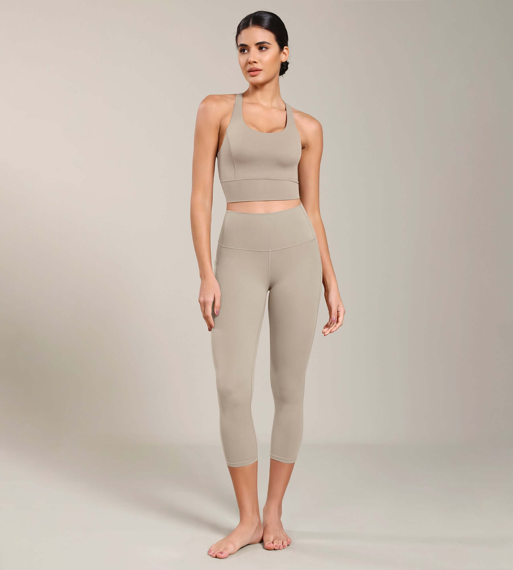 Odcloud Lounge Yoga 21" High Waist Capris Leggings with Pockets - ododos