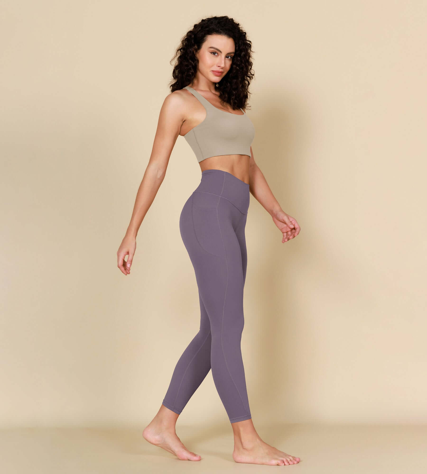 ODODOS ODCLOUD 2 Pack Buttery Soft Yoga Leggings with Pockets Black Brunette S