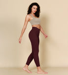 ODCLOUD 2-Pack 7/8 Buttery Soft Lounge Yoga Leggings with Pockets Black+Burgundy - ododos