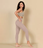 ODCLOUD 2-Pack 7/8 Buttery Soft Lounge Yoga Leggings with Pockets Black+Dusty Pink - ododos