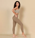 ODCLOUD 2-Pack 7/8 Buttery Soft Lounge Yoga Leggings with Pockets Black+Light Brown - ododos