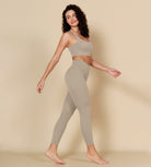 ODCLOUD 2-Pack 7/8 Buttery Soft Lounge Yoga Leggings with Pockets Black+Shaker Beige - ododos