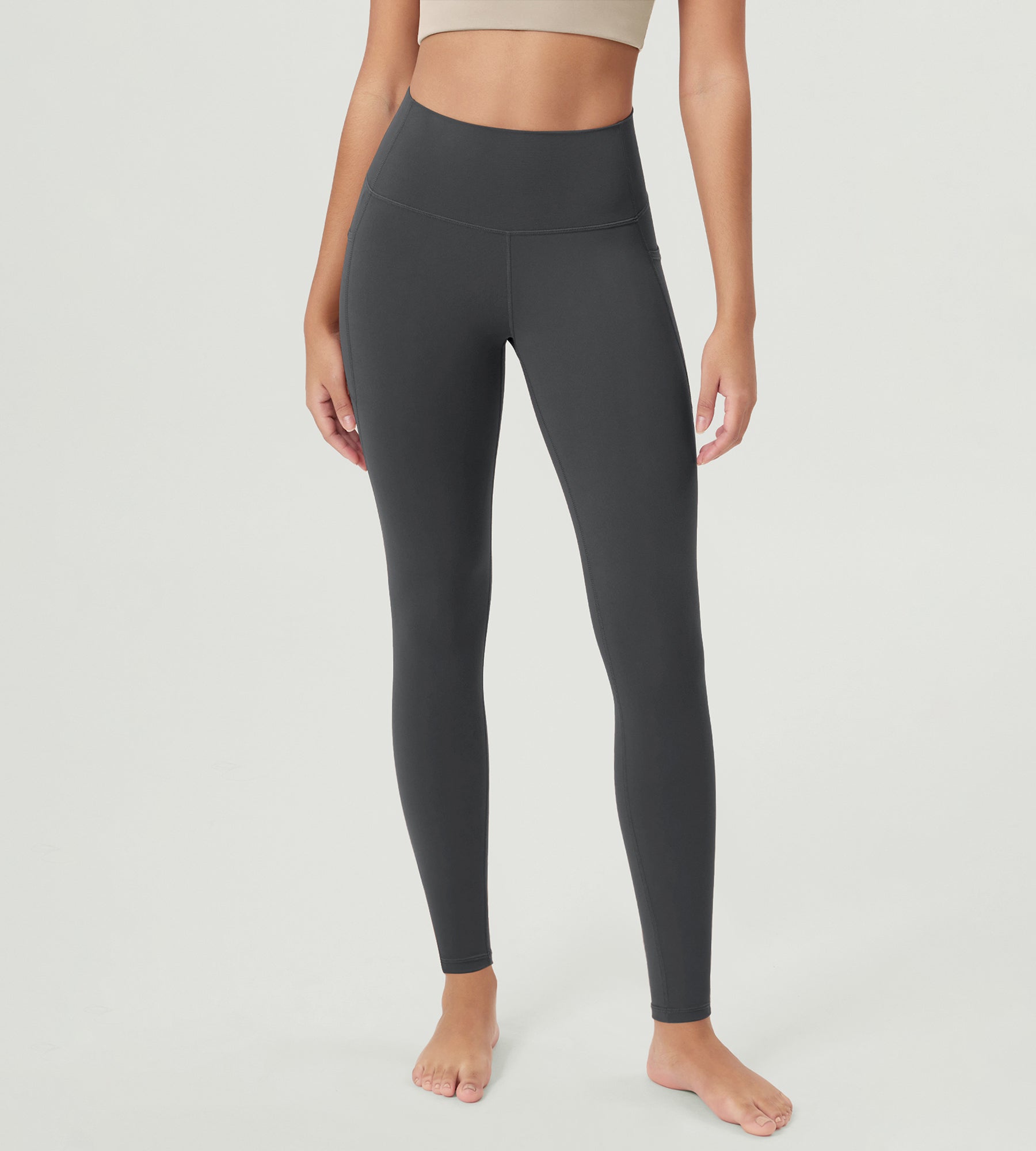 ODCLOUD 28” Buttery Soft Lounge Yoga Leggings with Pockets Charcoal - ododos