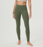 ODCLOUD 28” Buttery Soft Lounge Yoga Leggings with Pockets Dark Olive - ododos