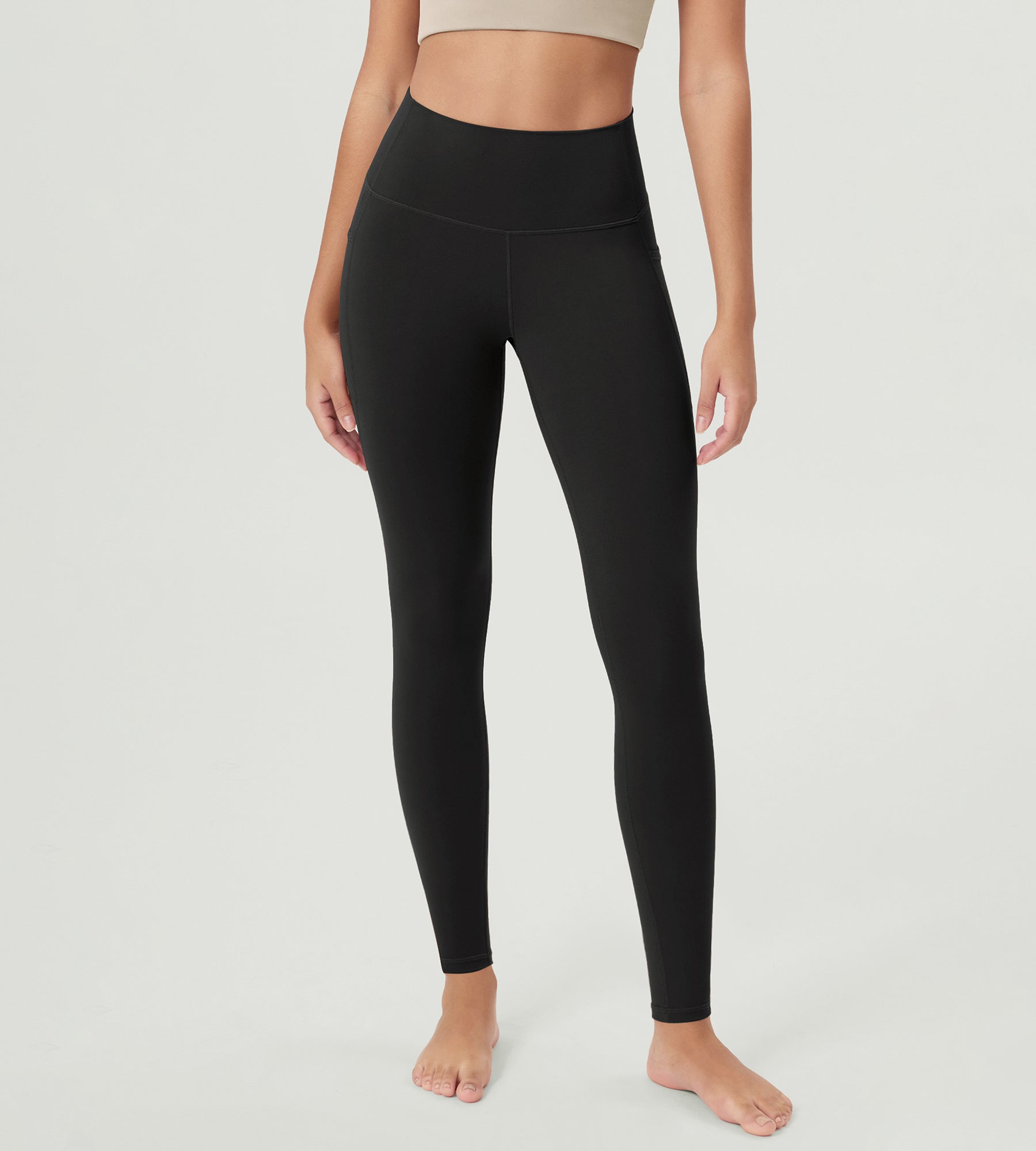 ODCLOUD 28” Buttery Soft Lounge Yoga Leggings with Pockets Onyx Black Grey - ododos