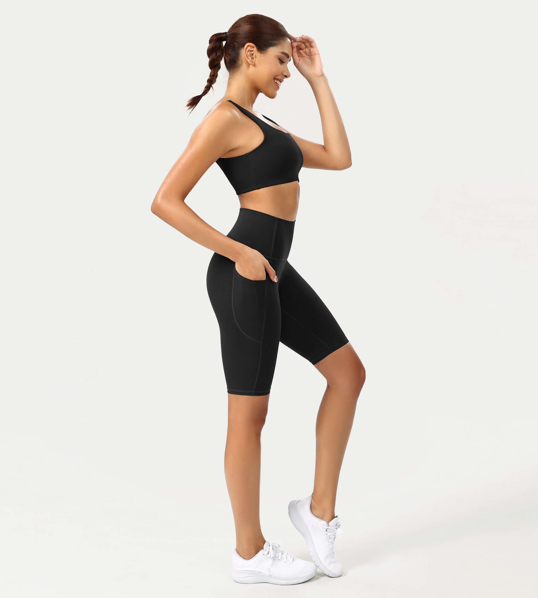 ODCLOUD 10" High Waist Lounge Yoga Shorts Black - ododos