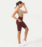 ODCLOUD 10" High Waist Lounge Yoga Shorts Burgundy - ododos