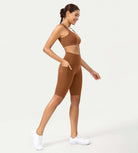 ODCLOUD 10" High Waist Lounge Yoga Shorts Caramel - ododos
