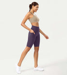 ODCLOUD 10" High Waist Lounge Yoga Shorts Dark Purple - ododos