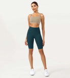ODCLOUD 10" High Waist Lounge Yoga Shorts Forest Teal - ododos