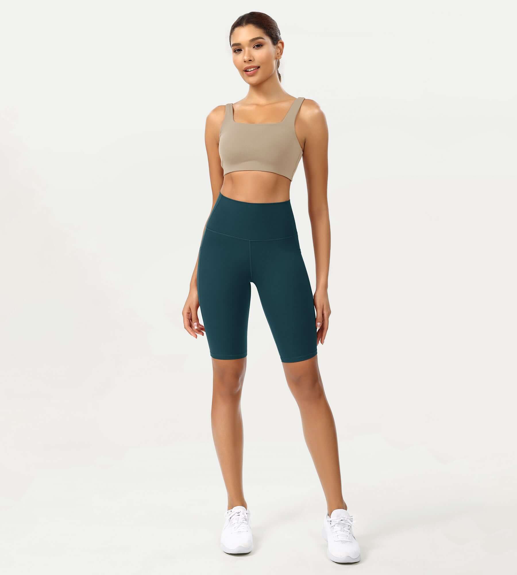 ODCLOUD 10" High Waist Lounge Yoga Shorts Forest Teal - ododos