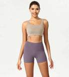 ODCLOUD 4" High Waist Lounge Yoga Shorts Ash Violet - ododos