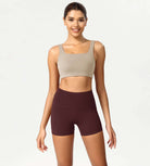 ODCLOUD 4" High Waist Lounge Yoga Shorts Burgundy - ododos